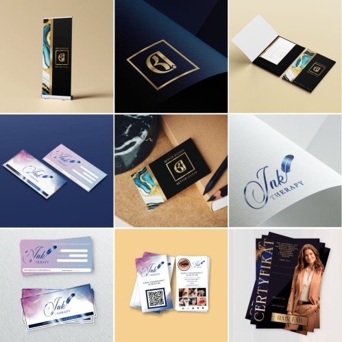 projekty graficzne do druku, projekty dla branży beauty, ulotki, wizytówki, projekt beauty, projekt katalogu, materiały reklamowe druk, DTP do druku, przygotowanie plików do druku, identyfikacja wizualna, księga znaku