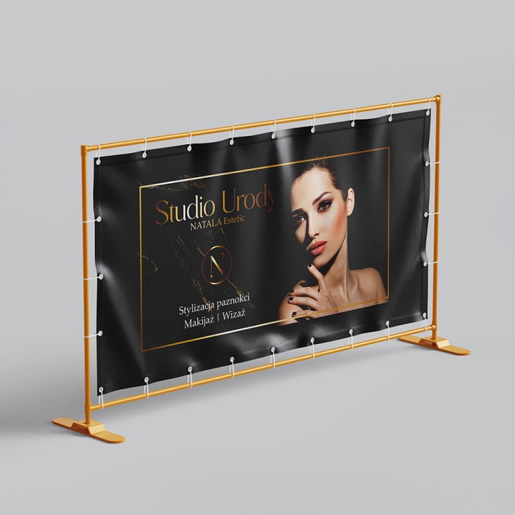 baner reklamowy, tani baner, baner plandeka,  beauty baner, baner glamour, baner projekt, baner druk,  banery oczkowane, banery zgrzewane, banery gotowe, baner do salonu kosmetycznego, baner do salonu beauty, elegancki baner, baner róż, baner złoto