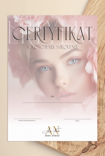certyfikat, plakat beauty,  grafika do salonu kosmetycznego, elegancki certyfikat, dyplom glamour, projekt glamour beauty, plakat do gabinetu kosmetycznego, dyplom glamour, dyplom gold, dyplom złocony, certyfikat złocone, certyfikaty szkoleniowe premium