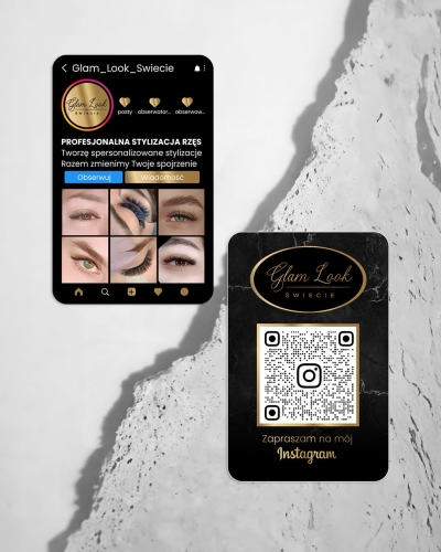 wizytówki instagramowe, insta wizytówki, wizytówki social media, wizytówki z twoim instagramem, instawizytówki, wizytówki z kodem QR, wizytówki beauty, insta wizytówki, glamour wizytówki instagramowe z kodem QR dla branży beauty