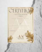 certyfikat, plakat beauty,  grafika do salonu kosmetycznego, elegancki certyfikat, dyplom glamour, projekt glamour beauty, plakat do gabinetu kosmetycznego, dyplom glamour, dyplom gold, dyplom złocony, certyfikat złocone, certyfikaty szkoleniowe premium