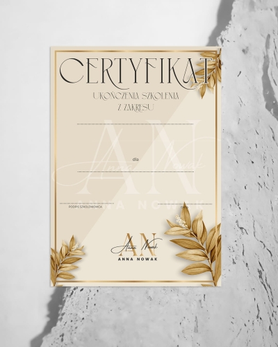 certyfikat, plakat beauty,  grafika do salonu kosmetycznego, elegancki certyfikat, dyplom glamour, projekt glamour beauty, plakat do gabinetu kosmetycznego, dyplom glamour, dyplom gold, dyplom złocony, certyfikat złocone, certyfikaty szkoleniowe premium