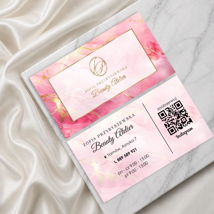 wizytówki beauty, wizytówki glamour, złocone wizytówki, wizytówki soft touch, eleganckie wizytówki kosmetyczne, wizytówki dla salonu kosmetycznego, projekt wizytówki beauty, indywidualny projekt wizytówek, wizytówki premium