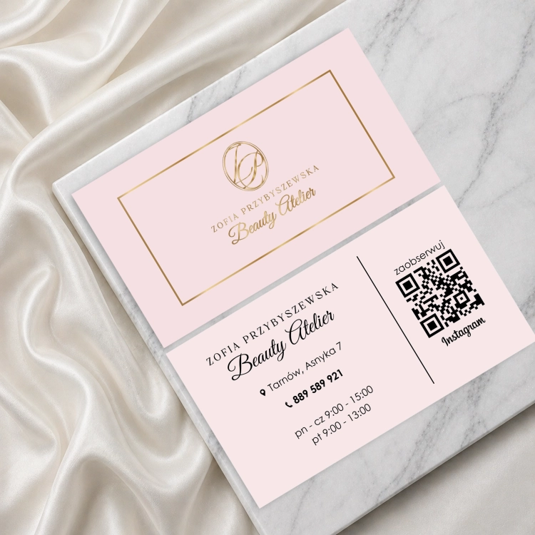 wizytówki beauty, wizytówki glamour, złocone wizytówki, wizytówki soft touch, eleganckie wizytówki kosmetyczne, wizytówki dla salonu kosmetycznego, projekt wizytówki beauty, indywidualny projekt wizytówek, wizytówki premium
